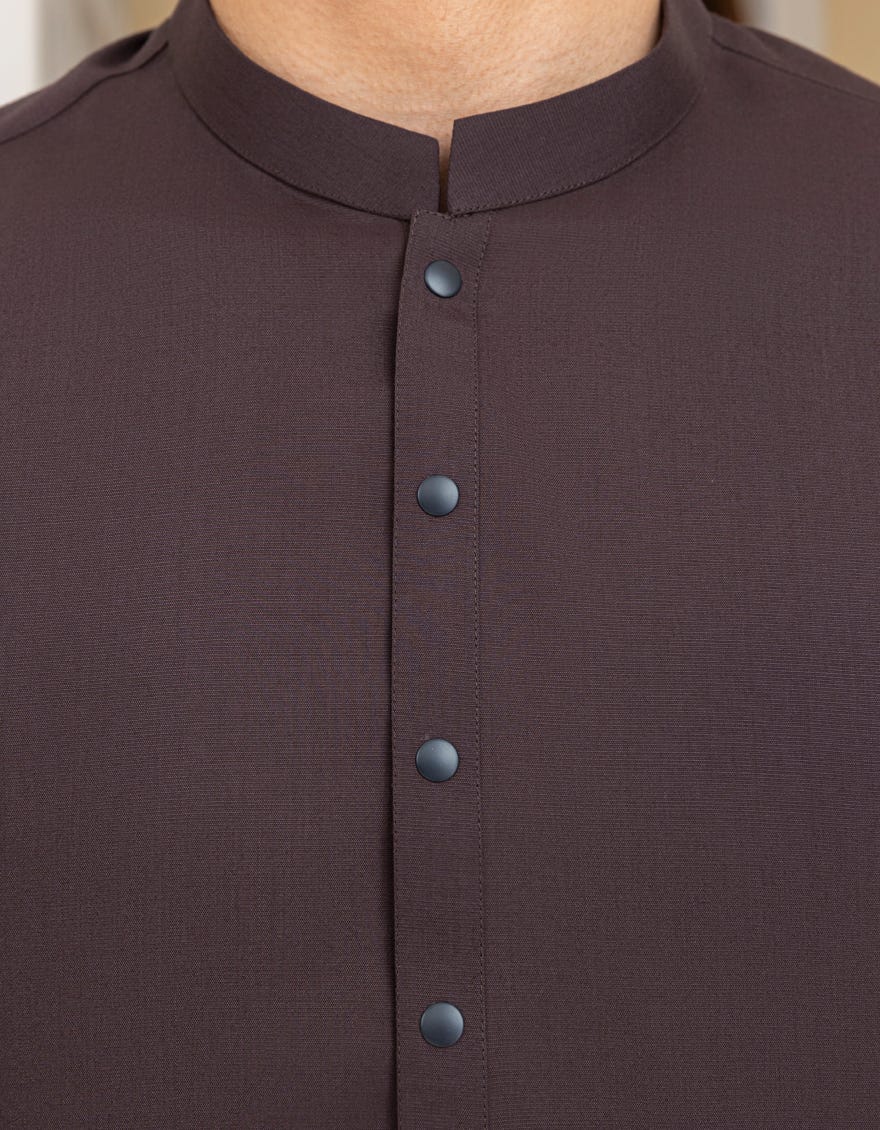 DARK BROWN BLENDED KAMEEZ SHALWAR