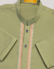 DULL GREEN COTTON KAMEEZ SHALWAR