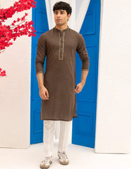 BROWN COTTON KURTA