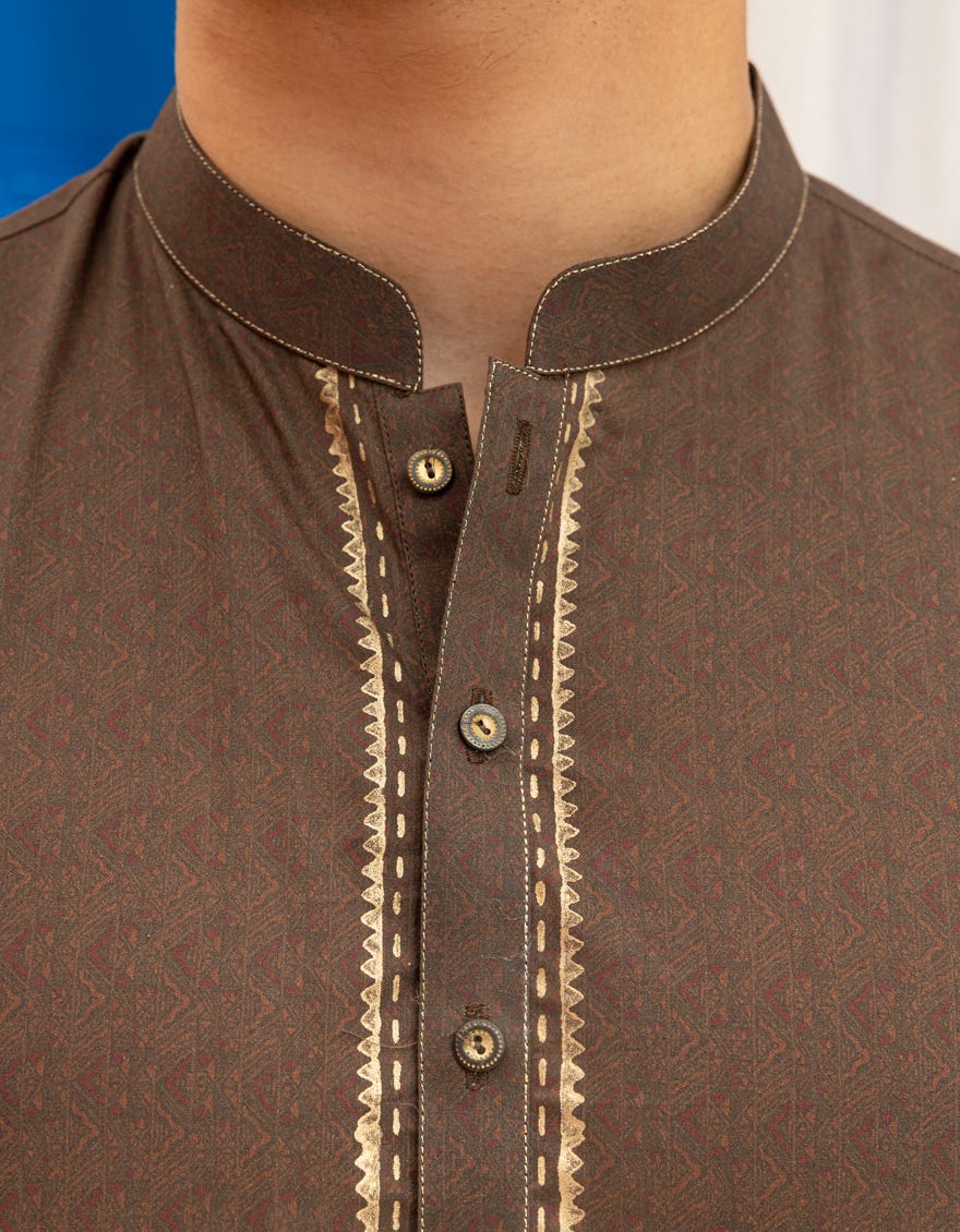 BROWN COTTON KURTA