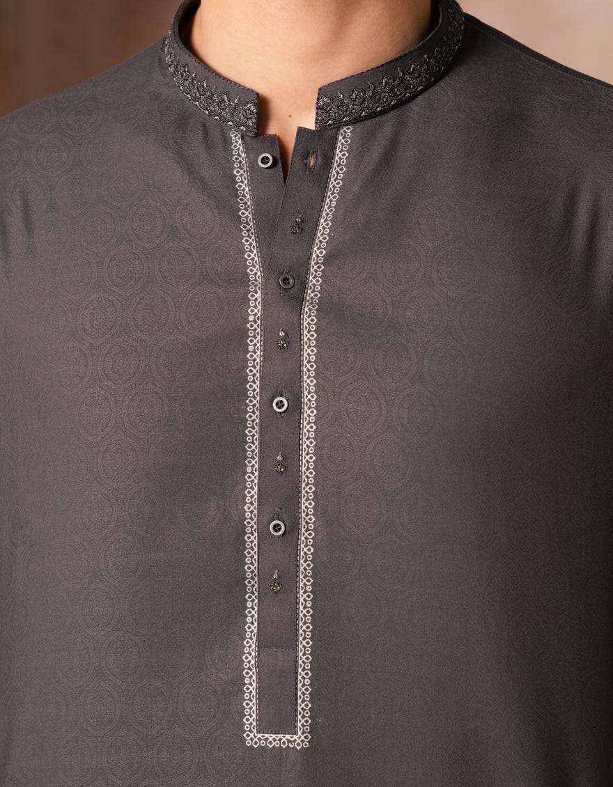 GREY BLENDED FORMAL KURTA