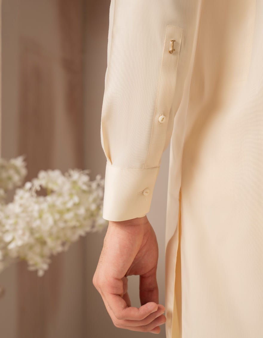 CREAM BLENDED SEMI-FORMAL KAMEEZ SHALWAR