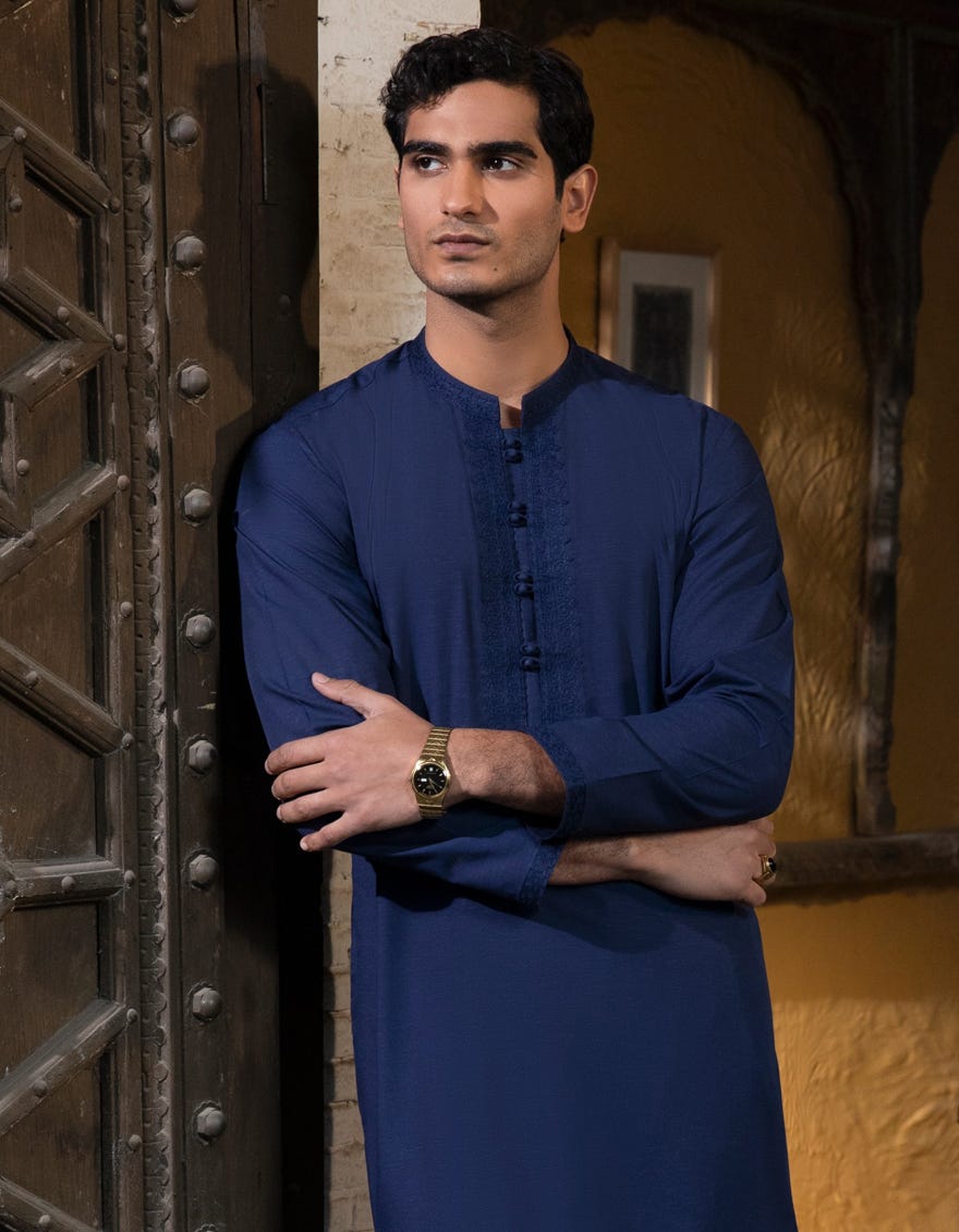 BLUE BLENDED FORMAL KAMEEZ SHALWAR