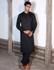 BLACK COTTON FORMAL KAMEEZ SHALWAR