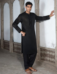 BLACK COTTON FORMAL KAMEEZ SHALWAR