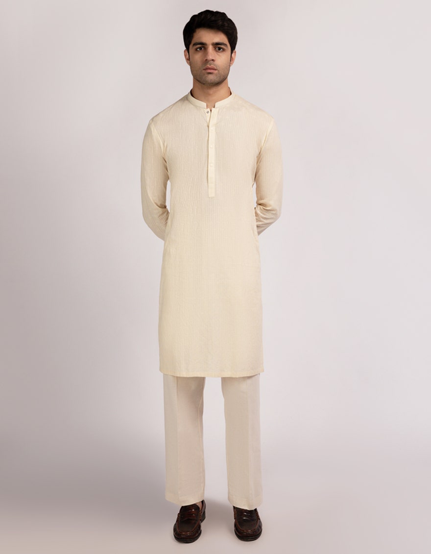 BEIGE COTTON FORMAL KURTA