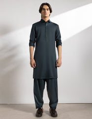 DEEP GREEN BLENDED KAMEEZ SHALWAR