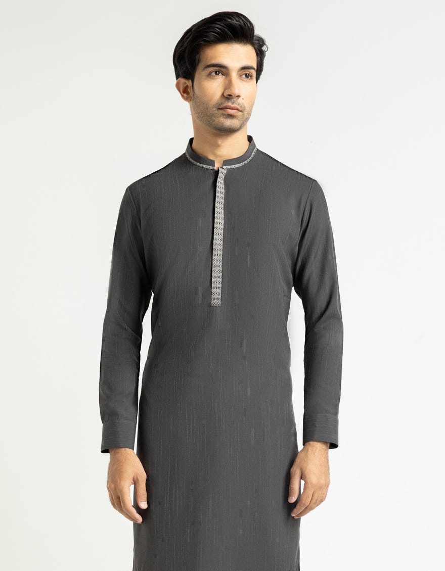 DARK GREY FORMAL KURTA TROUSERS