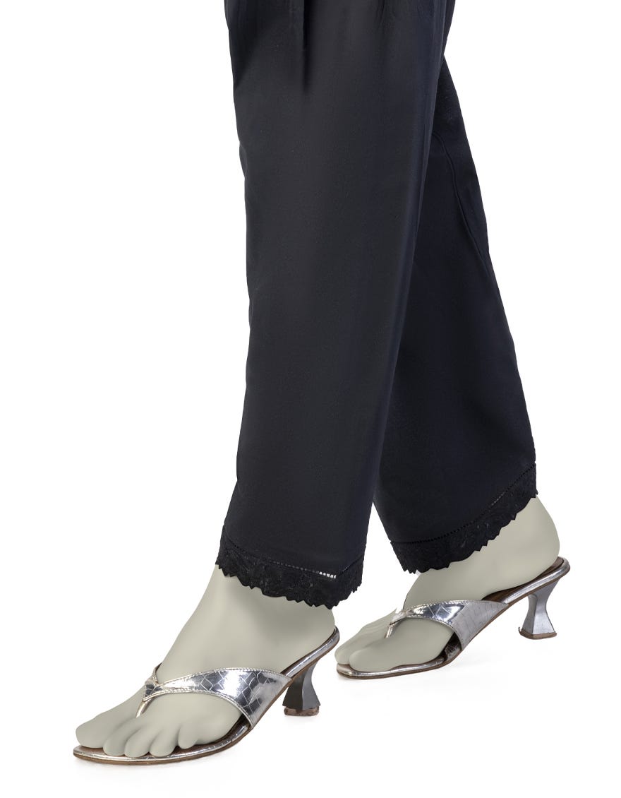 BLACK LAWN EMBROIDERED SHALWAR