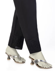 BLACK LAWN EMBROIDERED TROUSERS