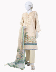 BROWN LAWN EMBROIDERED UNSTITCHED 3PC | JLAWN-S-25-3086