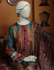 GREEN DOBBY EMBROIDERED UNSTITCHED 3PC | JLAWN-S-25-809