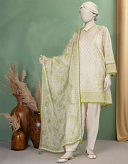 OFF WHITE LAWN PRINTED UNSTITCHED 3PC