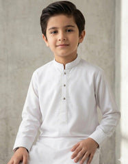 WHITE BLENDED KAMEEZ SHALWAR