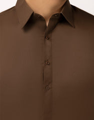 BROWN SEMI-FORMAL KAMEEZ SHALWAR