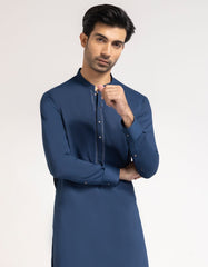 DARK BLUE SEMI-FORMAL KAMEEZ SHALWAR