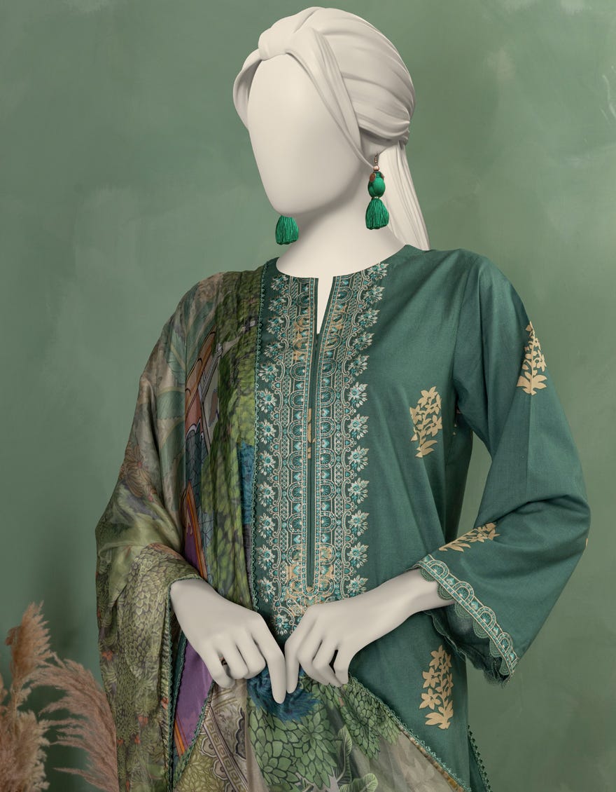 GREEN LAWN EMBROIDERED UNSTITCHED 3PC