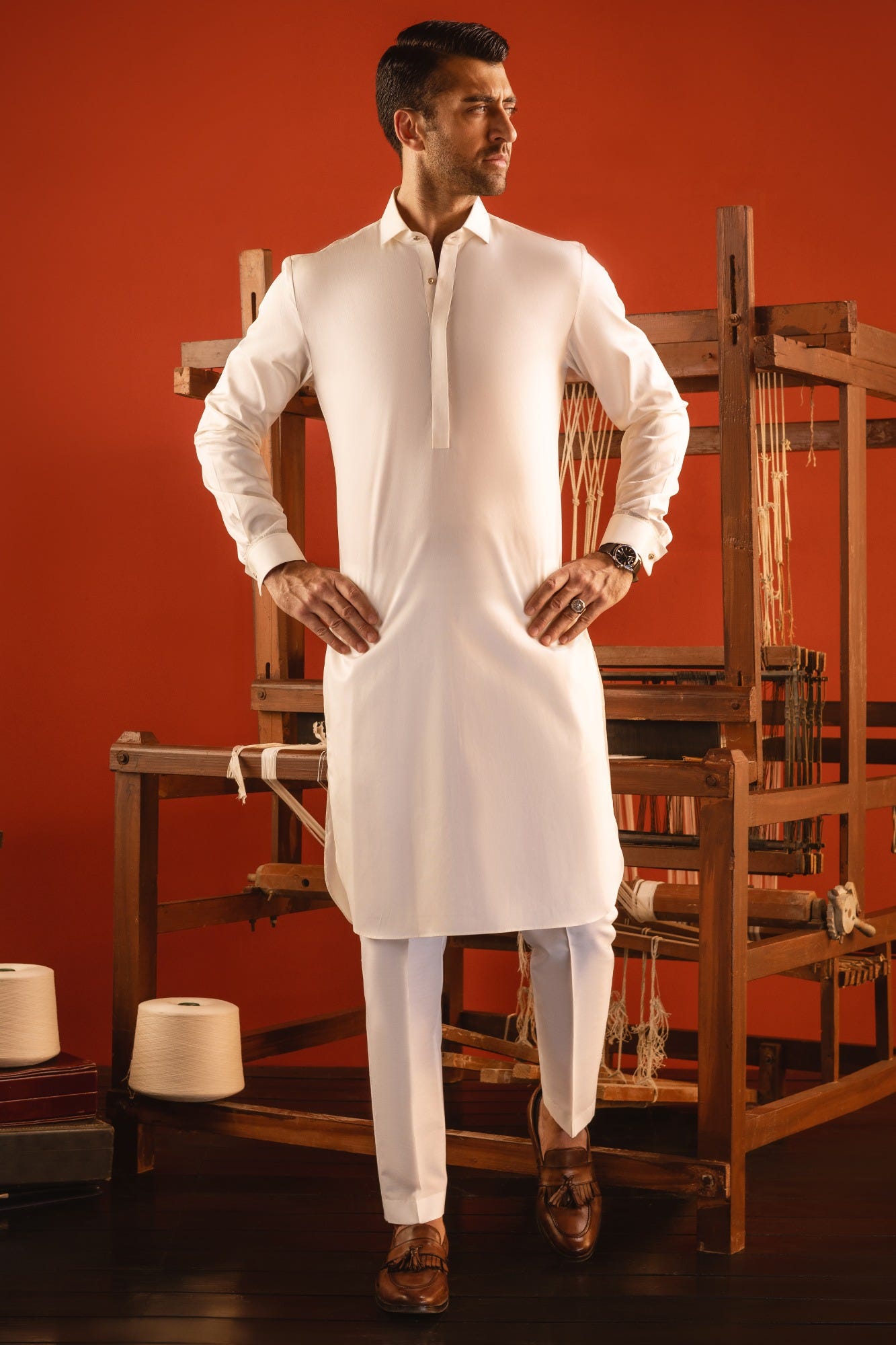 BARCELONA - OFF WHITE COTTON KURTA TROUSER