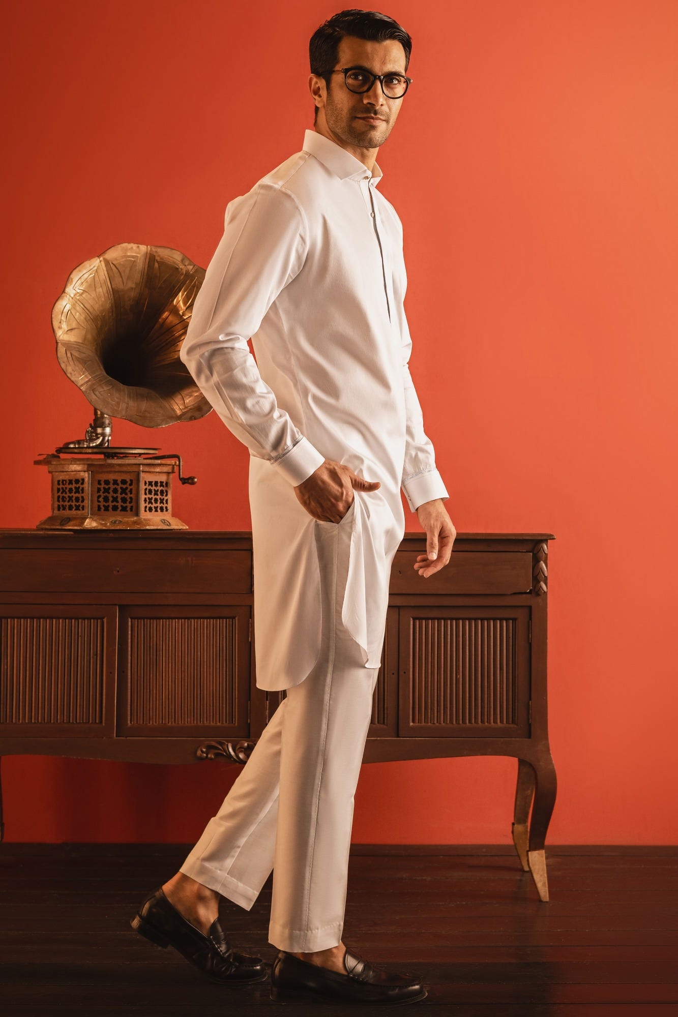 BARCELONA - WHITE COTTON KURTA TROUSER