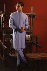 BELGIUM - STONE BLUE COTTON KURTA TROUSER