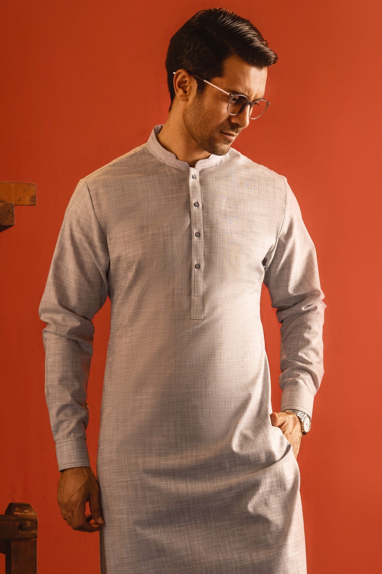 BERLIN - ASH GREY COTTON KURTA TROUSER