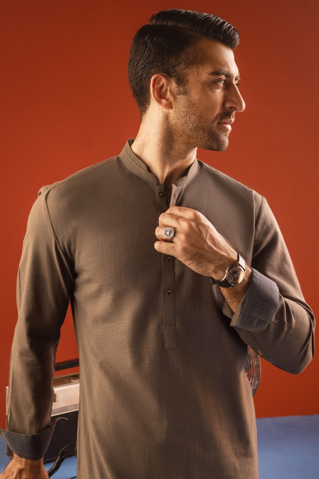 BERLIN - OLIVE GREEN COTTON KURTA TROUSER