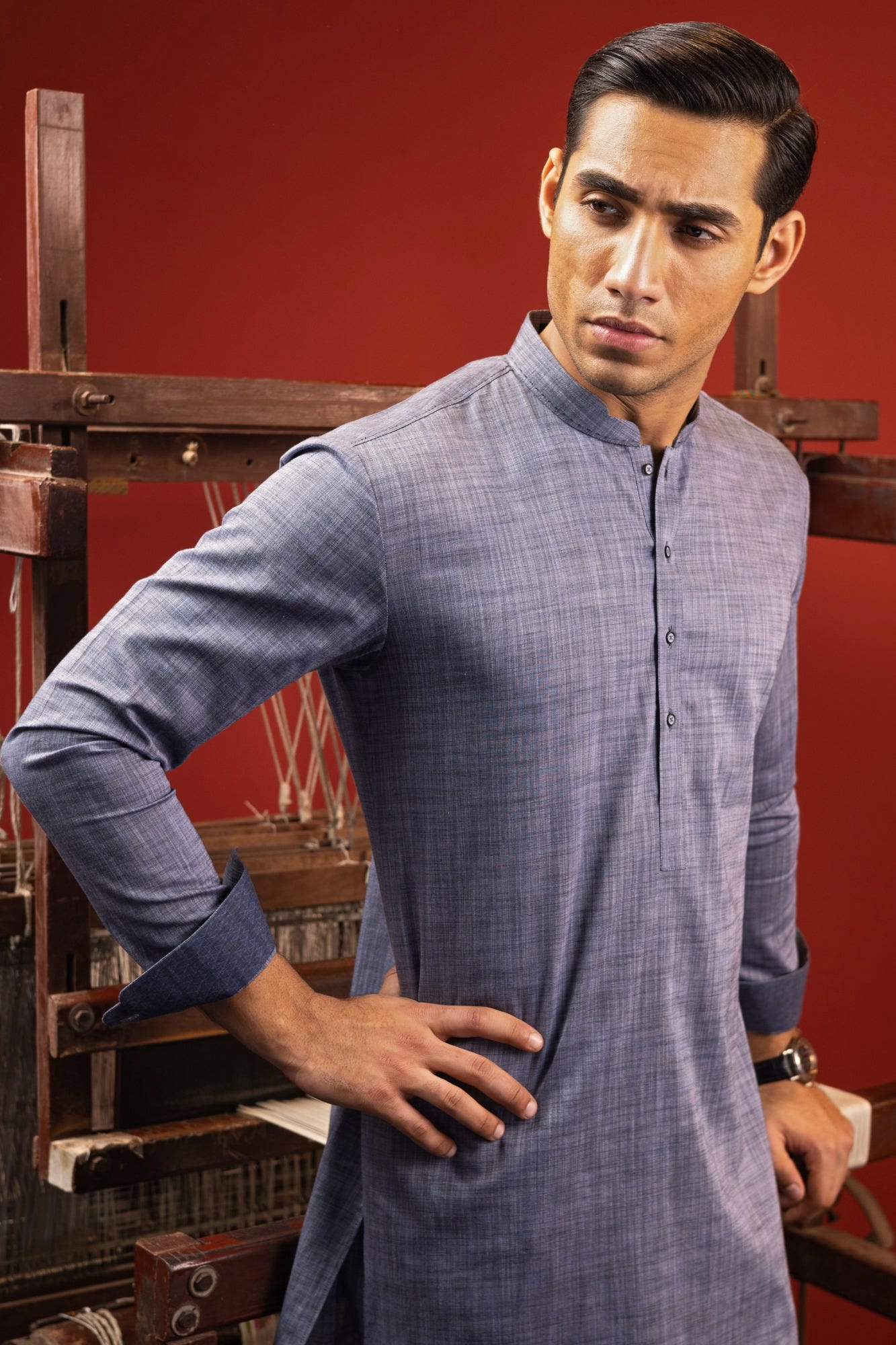 BERLIN - PIGEON BLUE COTTON KURTA TROUSER