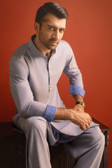 CAIRO - GREYISH BLUE BLENDED KAMEEZ SHALWAR