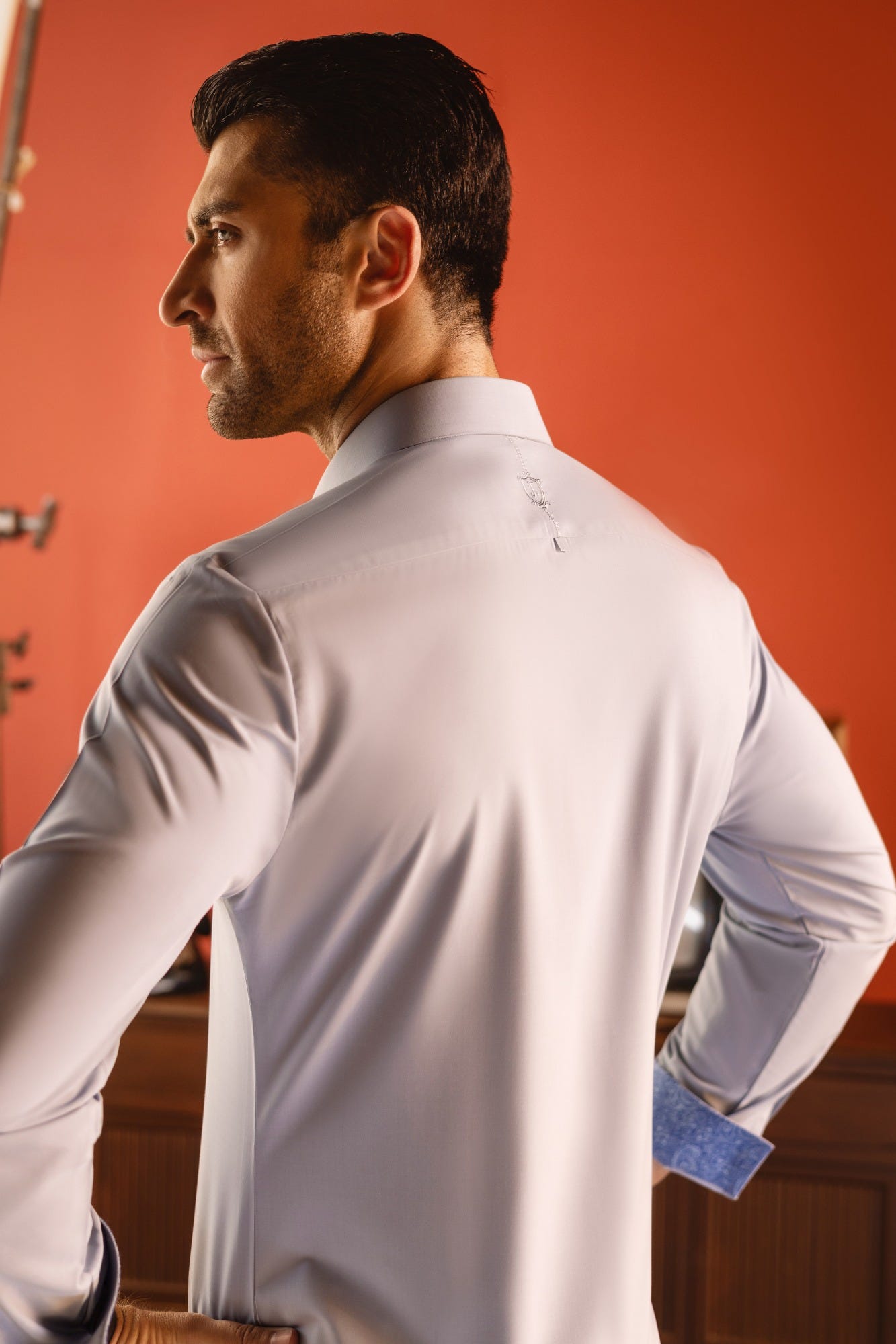 CAIRO - GREYISH BLUE BLENDED KAMEEZ SHALWAR