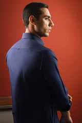 CAIRO - NAVY BLUE BLENDED KAMEEZ SHALWAR