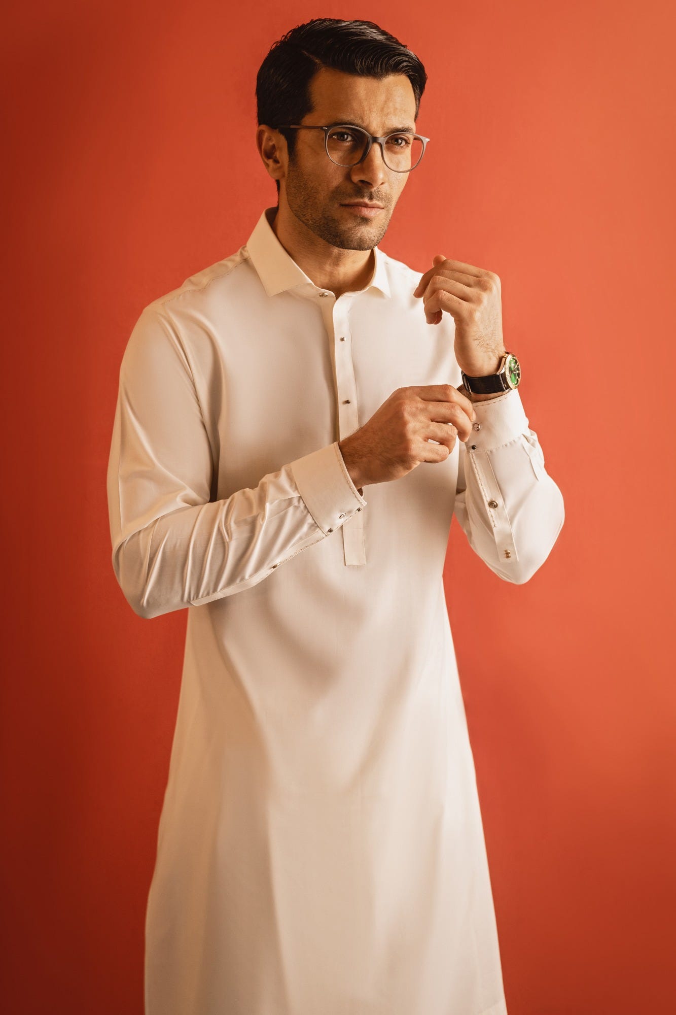 CAIRO - OFF WHITE BLENDED KAMEEZ SHALWAR