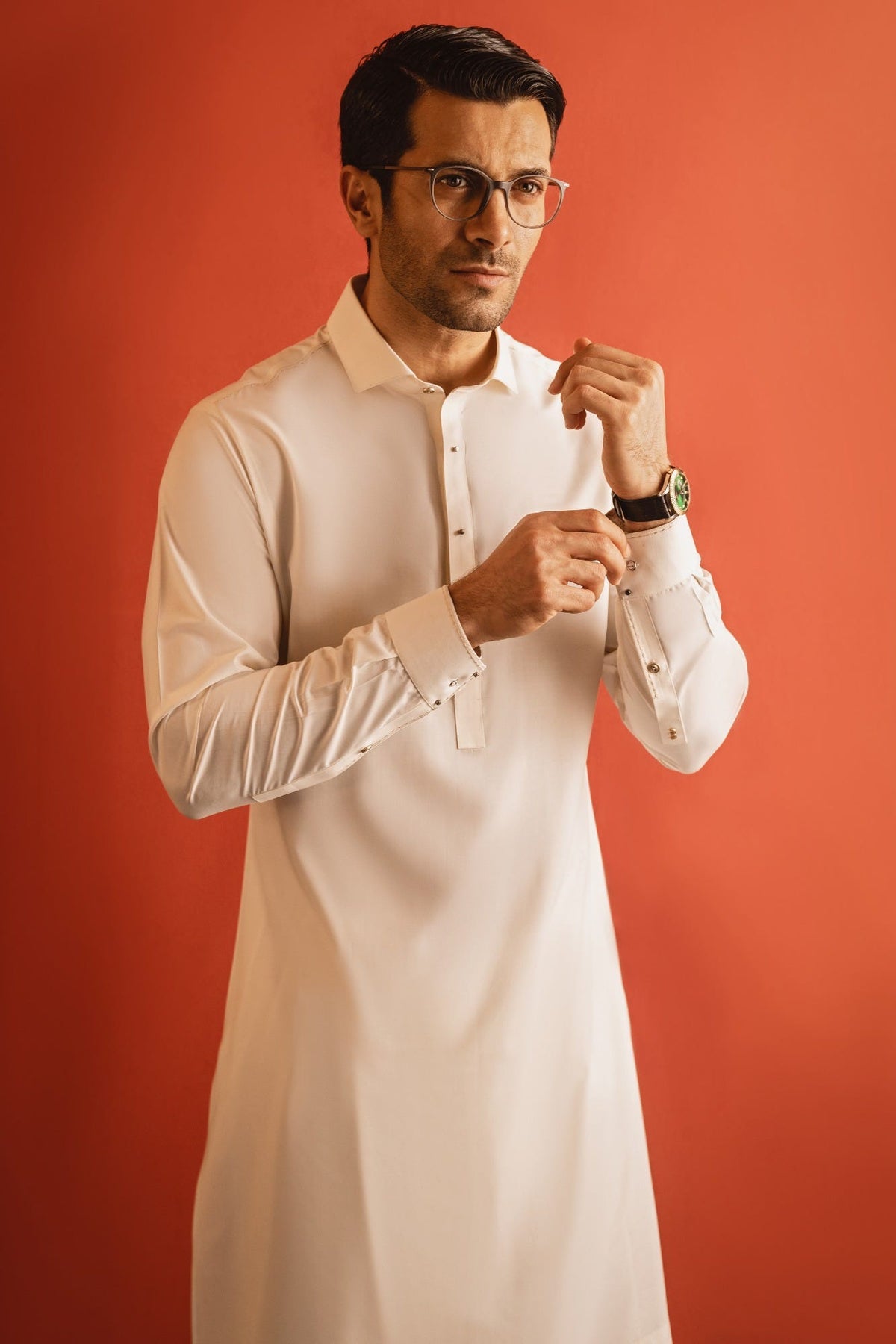 CAIRO - OFF WHITE BLENDED KAMEEZ SHALWAR
