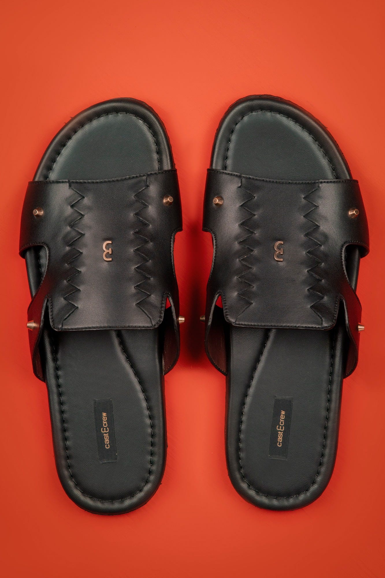 BLACK BRAIDED LEATHER SANDALS | CCFW-MS-003