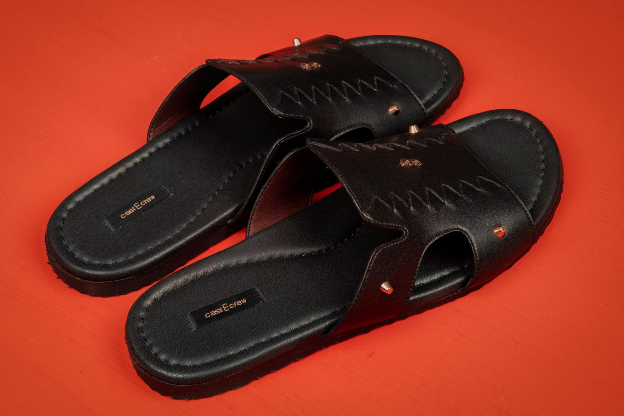BLACK BRAIDED LEATHER SANDALS | CCFW-MS-003
