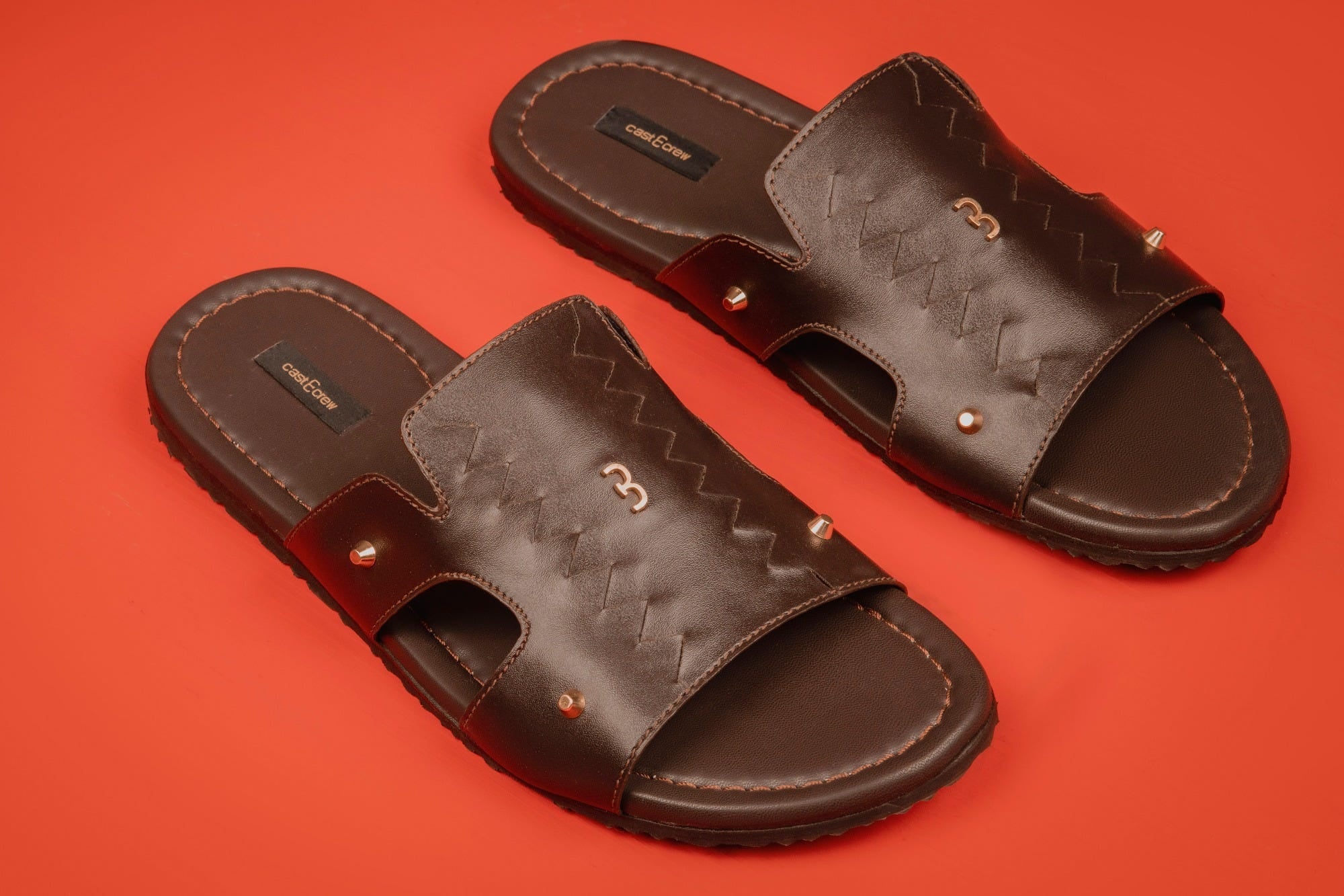 COFFEE BROWN BRAIDED LEATHER SANDALS | CCFW-MS-004