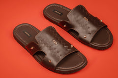 COFFEE BROWN BRAIDED LEATHER SANDALS | CCFW-MS-004