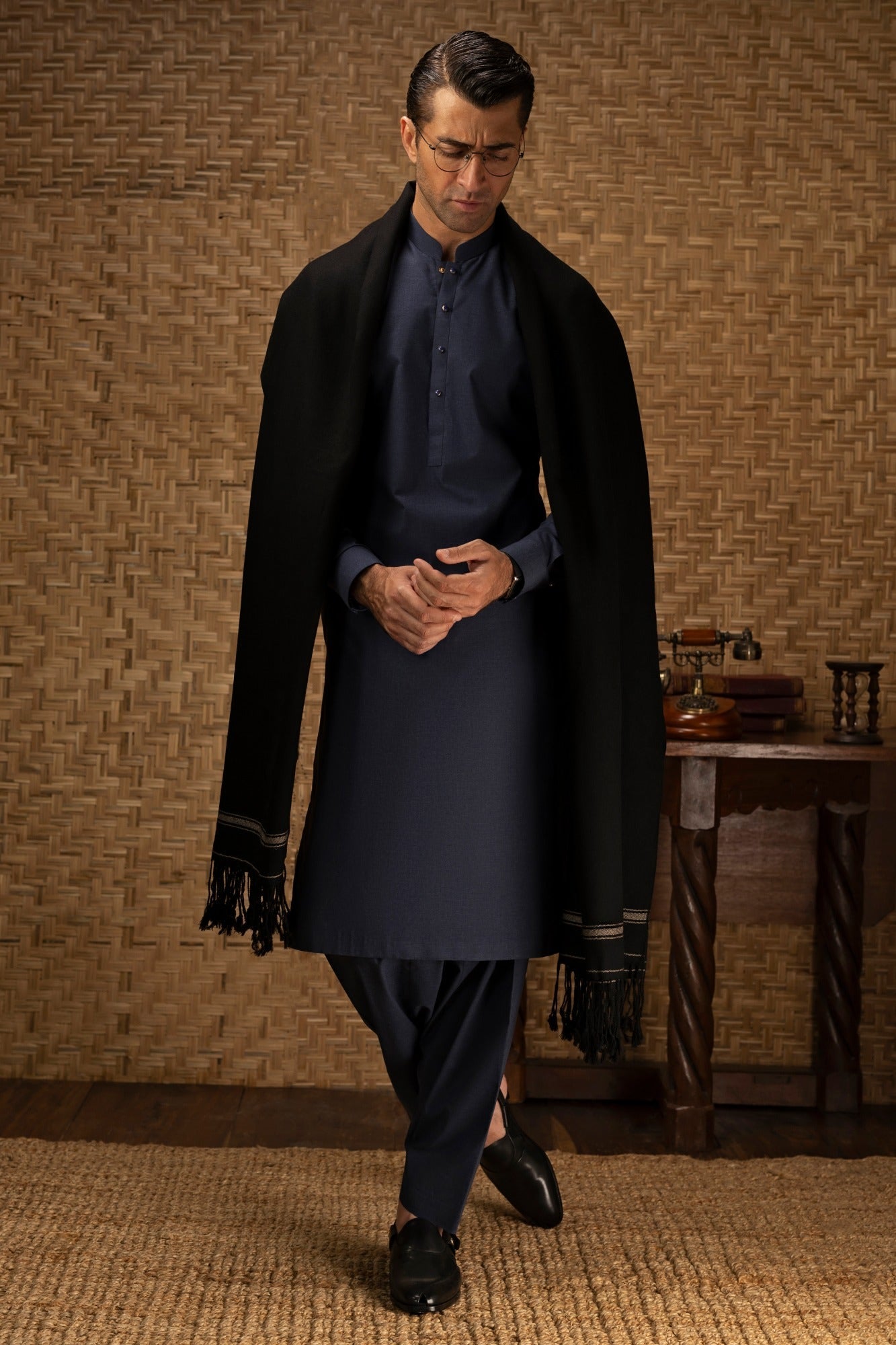 WOKING - DARK INDIGO COTTON EXCLUSIVE KAMEEZ SHALWAR