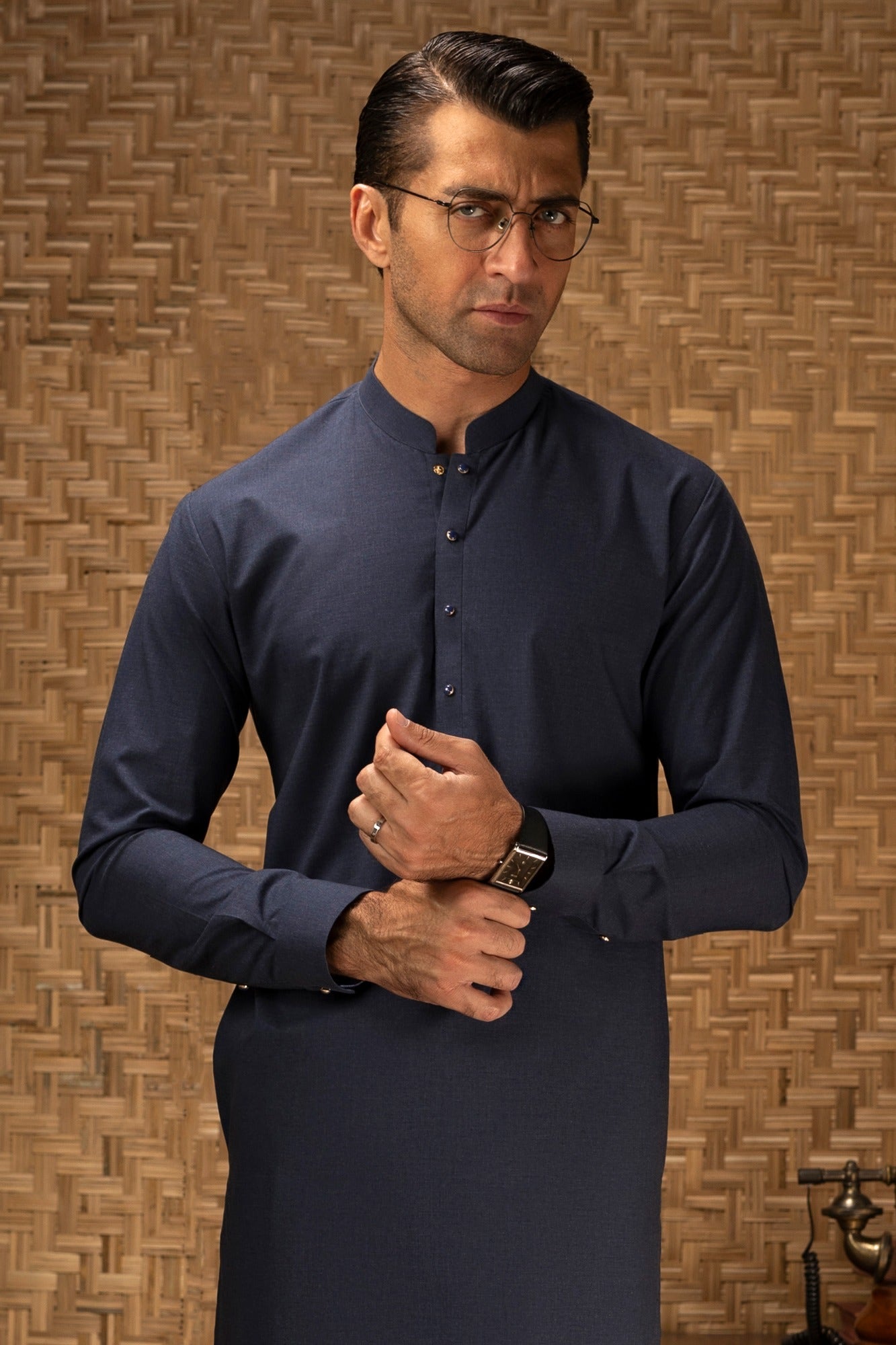 WOKING - DARK INDIGO COTTON EXCLUSIVE KAMEEZ SHALWAR