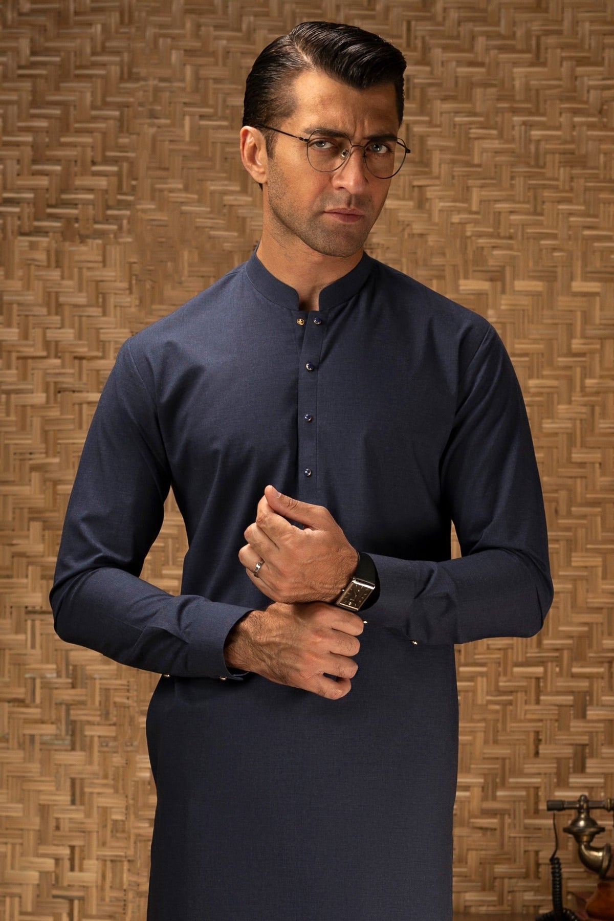 WOKING - DARK INDIGO COTTON EXCLUSIVE KAMEEZ SHALWAR