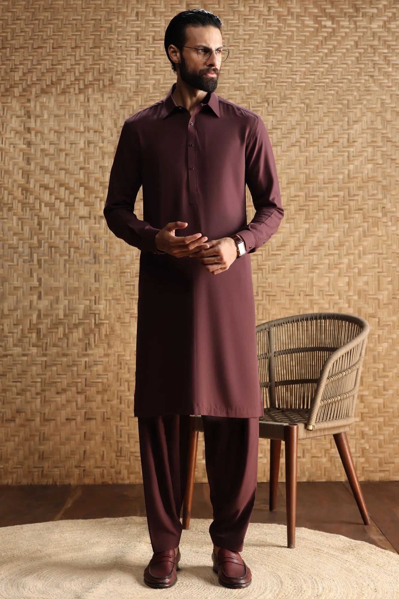 NEITHER FORD - BURGUNDY EXCLUSIVE KAMEEZ SHALWAR