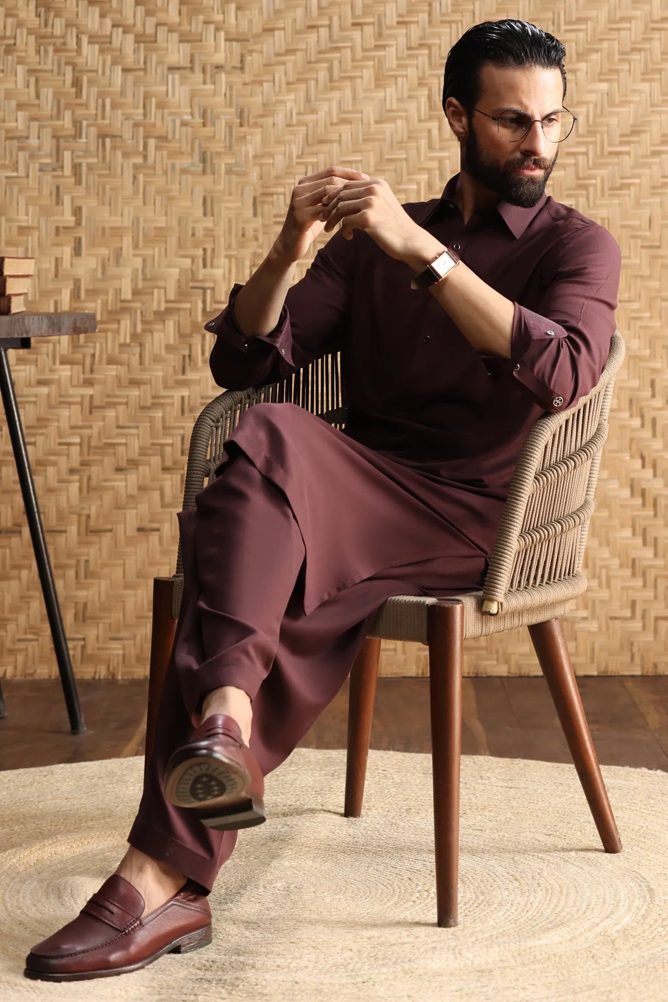 NEITHER FORD - BURGUNDY EXCLUSIVE KAMEEZ SHALWAR