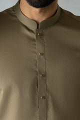MOSSBURN - OLIVE COTTON EXCLUSIVE KAMEEZ SHALWAR