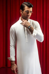 COLUMBUS - OFF WHITE BLENDED KAMEEZ SHALWAR