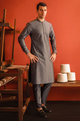 FINLAND - DARK GREY COTTON KURTA TROUSER