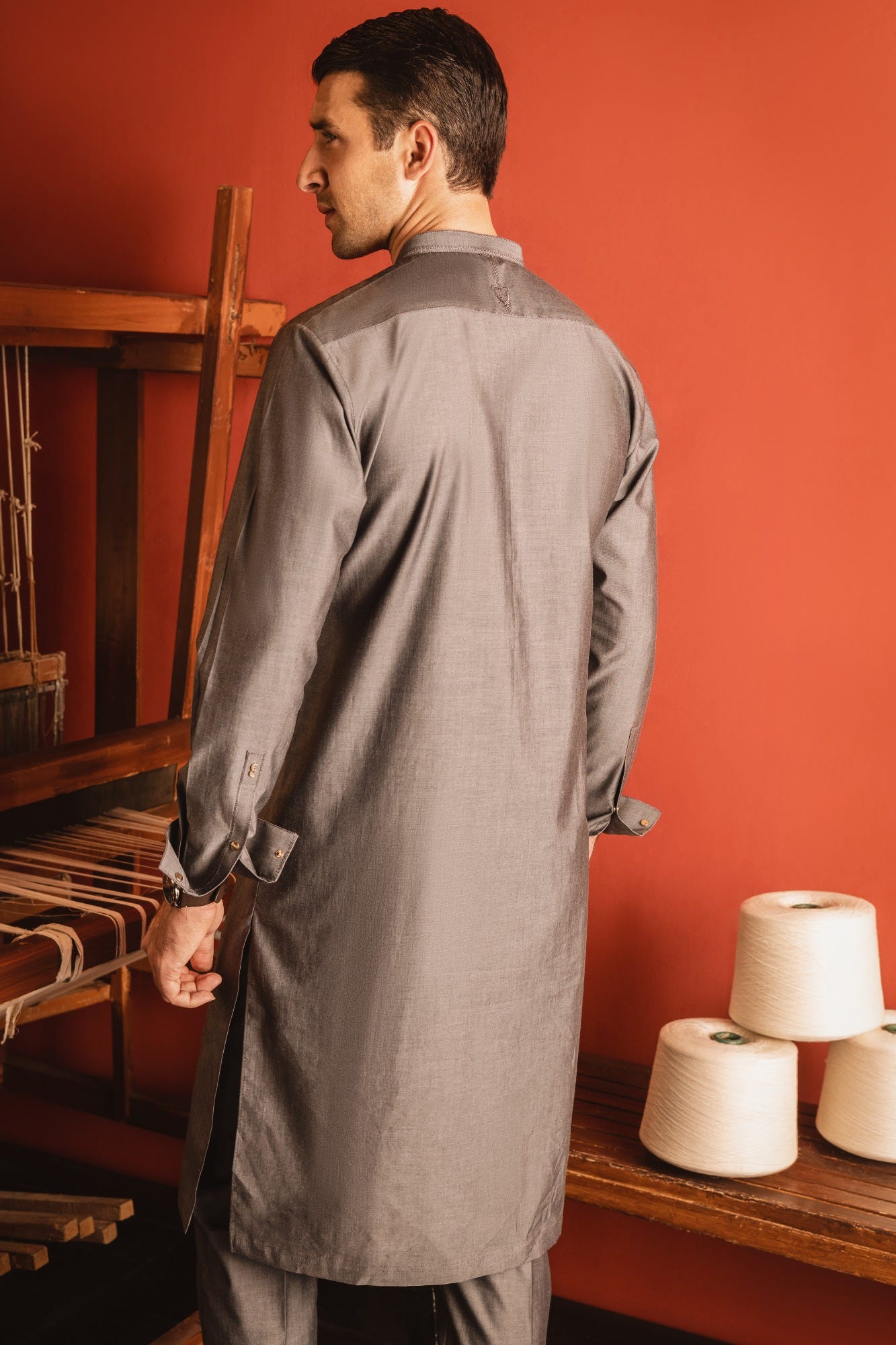 FINLAND - DARK GREY COTTON KURTA TROUSER