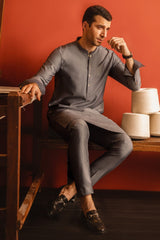 FINLAND - DARK GREY COTTON KURTA TROUSER