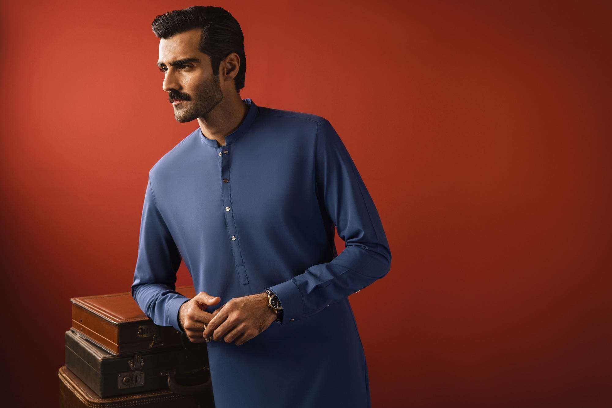 FINLAND - BLUISH GREY COTTON KURTA TROUSER