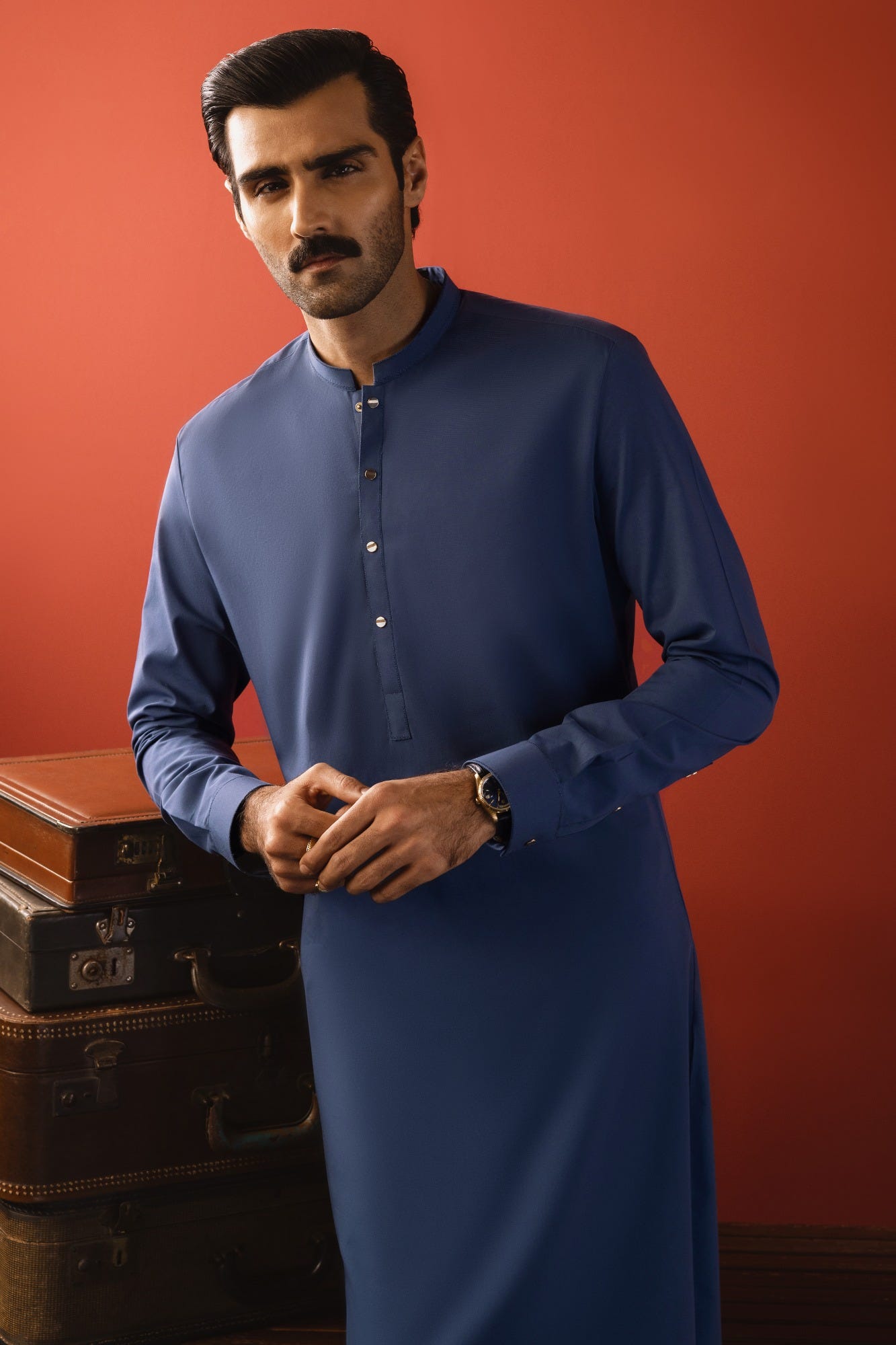 FINLAND - BLUISH GREY COTTON KURTA TROUSER