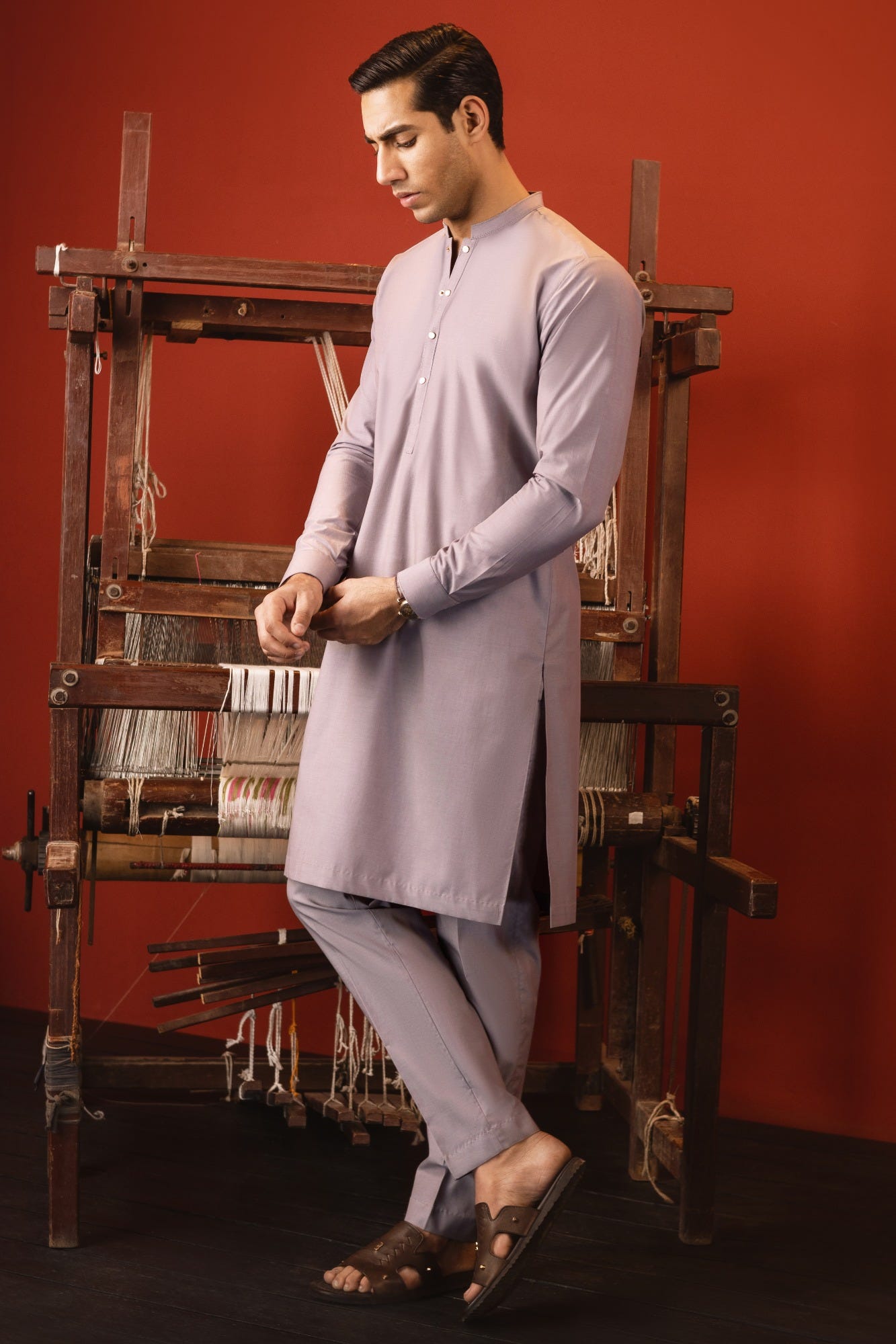 FINLAND - TEA PINK COTTON KURTA TROUSER