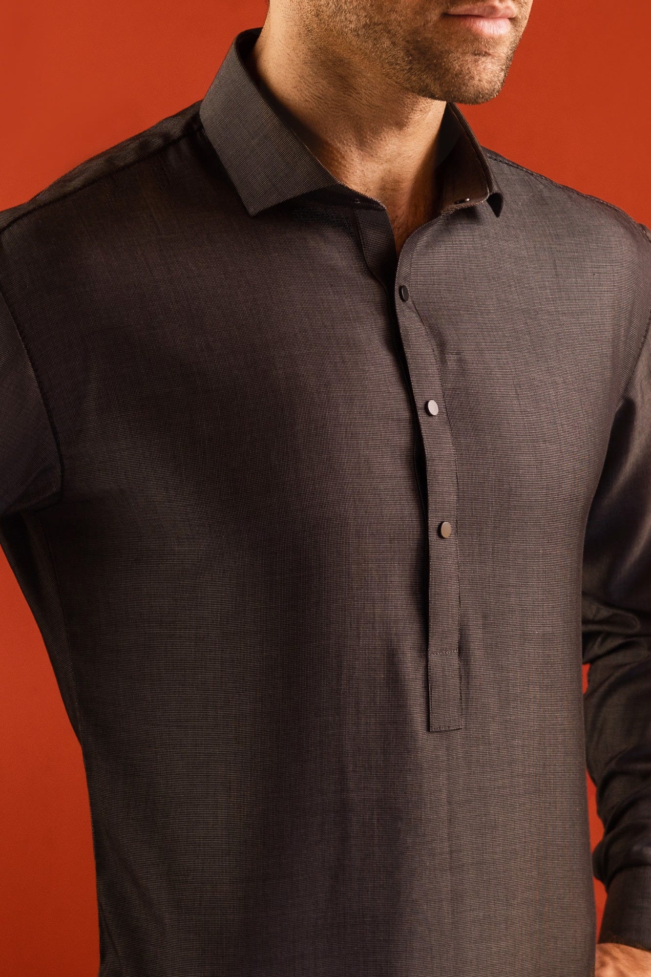 HOLLAND - BLACK COTTON KURTA TROUSER